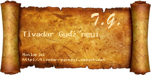 Tivadar Gyöngyi névjegykártya